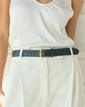 Navy Crocodile No. 4 Belt