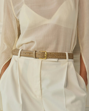 Etoupe Crocodile No. 4 Belt