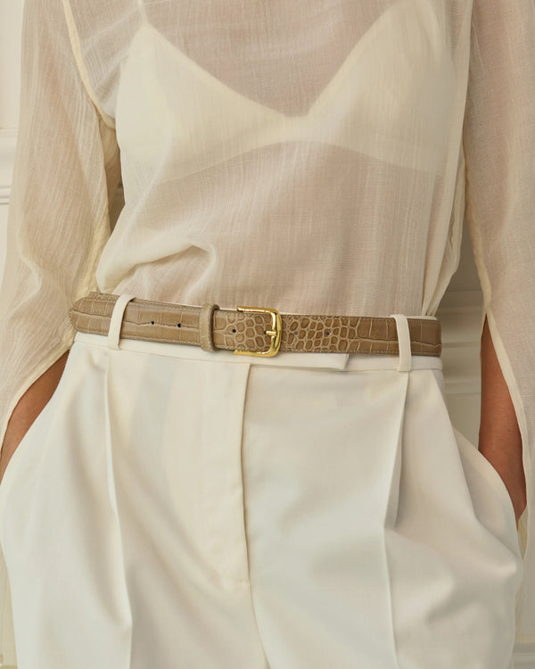 Etoupe Crocodile No. 4 Belt