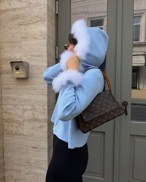 Blue Kylie Hooded Cardigan