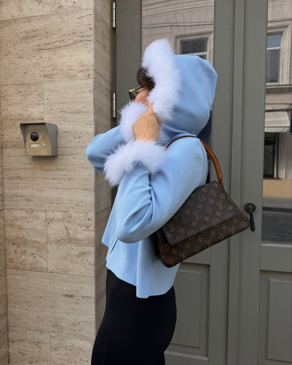 Blue Kylie Hooded Cardigan