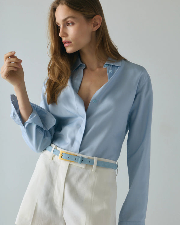 Baby Blue Suede Mini No. 10 Belt