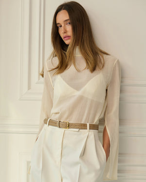 Etoupe Crocodile No. 4 Belt