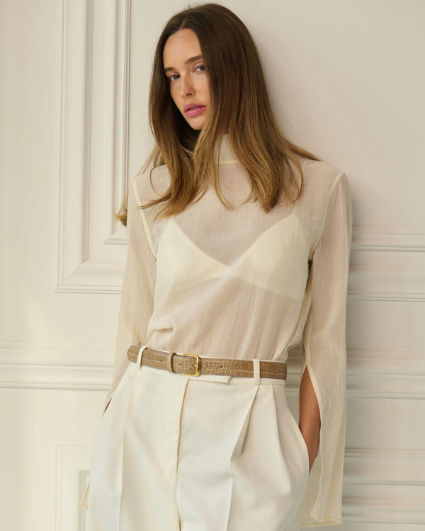 Etoupe Crocodile No. 4 Belt