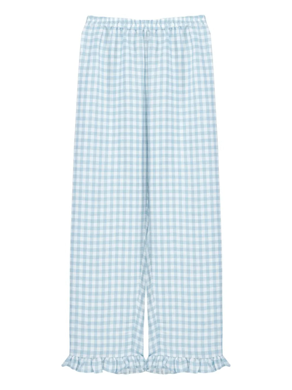 Blue Vichy Puff Linen Lounge Pants