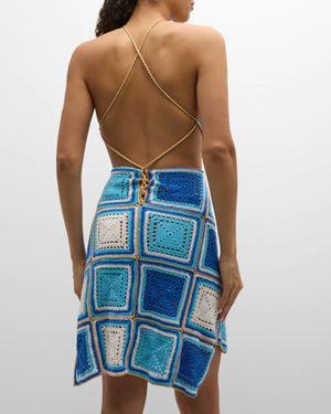 Azure Hand-Crochet Mini Dress