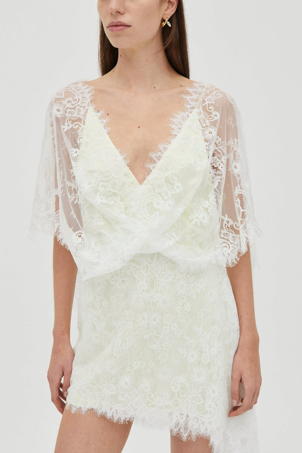 Lemonade Poetry Draped Lace Dress