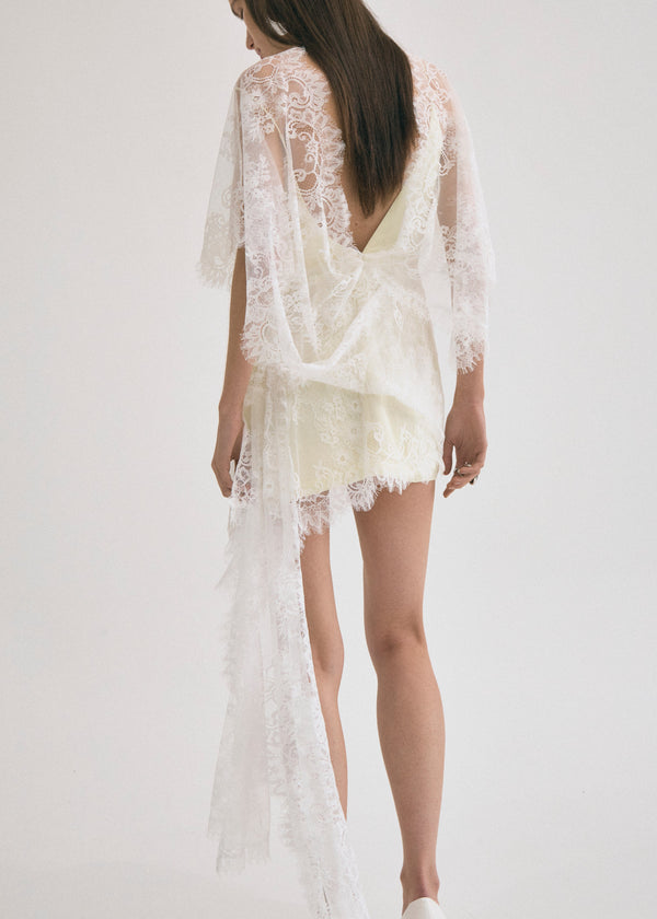Lemonade Poetry Draped Lace Dress