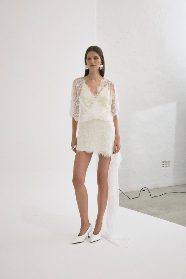 Lemonade Poetry Draped Lace Dress