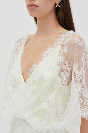 Lemonade Poetry Draped Lace Dress