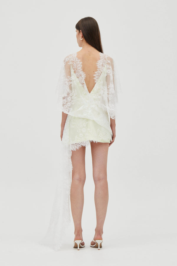 Lemonade Poetry Draped Lace Dress