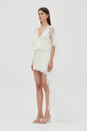 Lemonade Poetry Draped Lace Dress