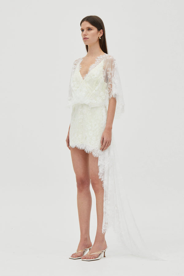 Lemonade Poetry Draped Lace Dress