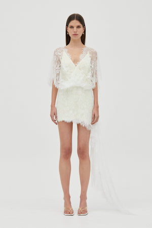 Lemonade Poetry Draped Lace Dress