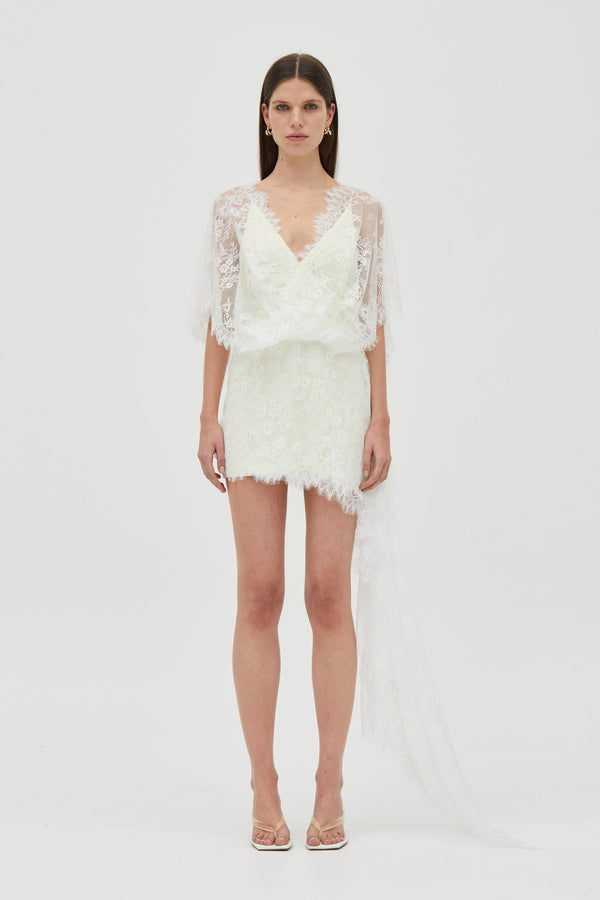 Lemonade Poetry Draped Lace Dress