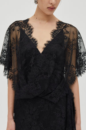 Smoke Poetry Draped Lace Dress