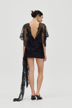 Smoke Poetry Draped Lace Dress