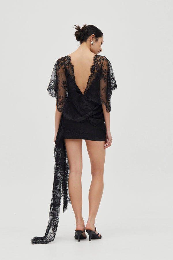 Smoke Poetry Draped Lace Dress