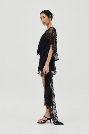 Smoke Poetry Draped Lace Dress