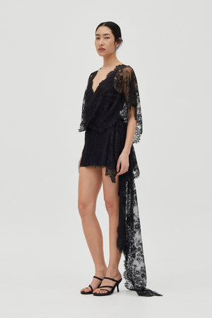 Smoke Poetry Draped Lace Dress