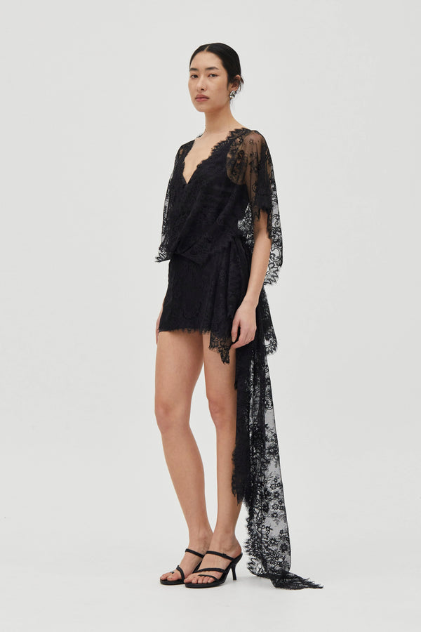Smoke Poetry Draped Lace Dress