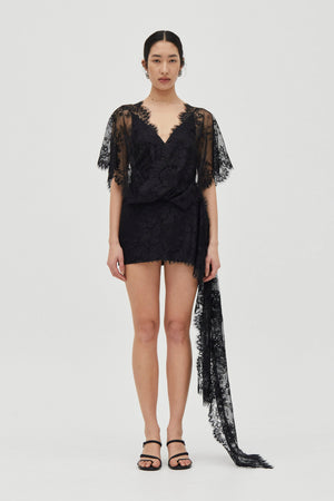 Smoke Poetry Draped Lace Dress