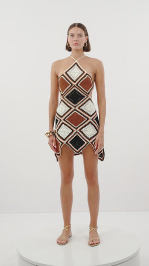 Azure Hand-Crochet Mini Dress