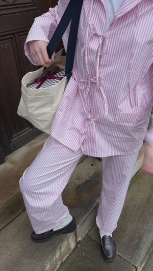 Lyra Cotton-Poplin Pajama Set