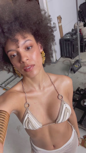 Bonbon Hand-Crochet Bronze Bikini Set