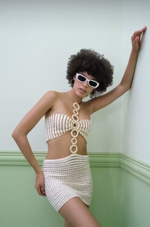 Sierra Hand-Crochet Mini Dress