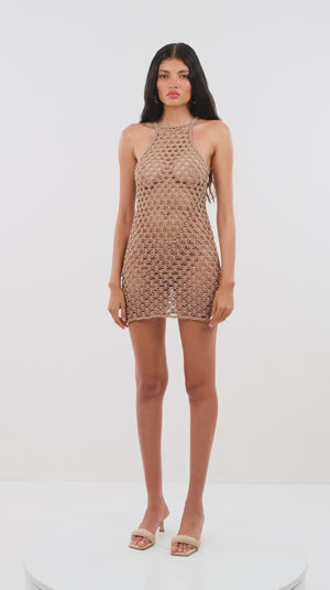 Macaron Hand-Crochet Mini Dress