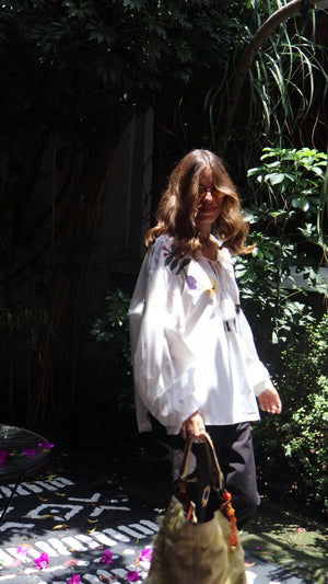 Mystic Appliquéd Cotton Blouse