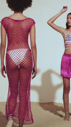 Sorbet Multi Shimmer Hand-Crochet Top