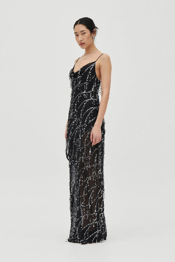 Afterdark Refract Bias Maxi Dress