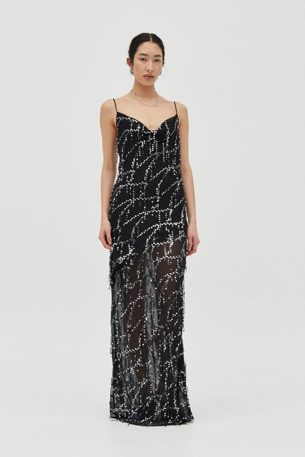 Afterdark Refract Bias Maxi Dress