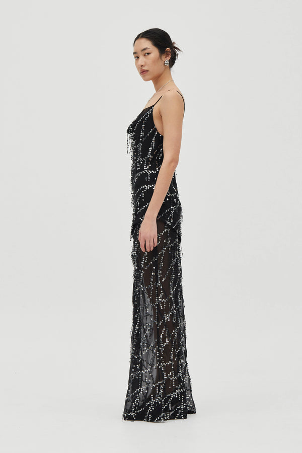 Afterdark Refract Bias Maxi Dress