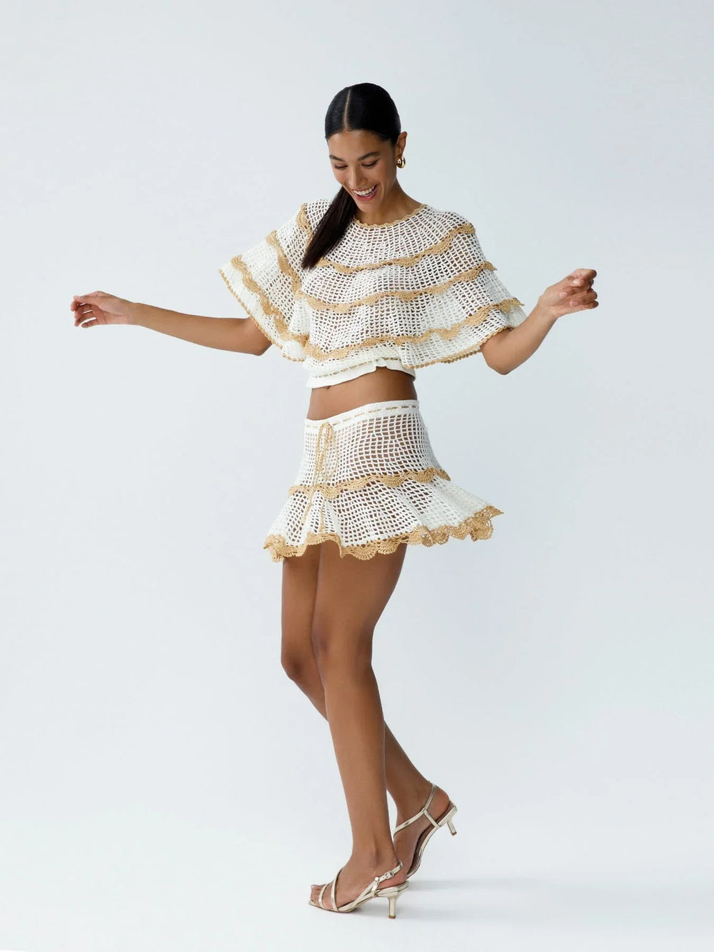 Rima Scalloped Mini Skirt