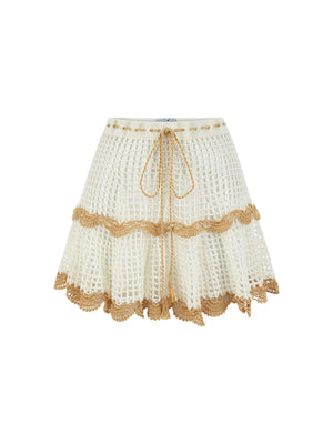 Rima Scalloped Mini Skirt