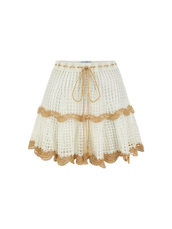 Rima Scalloped Mini Skirt