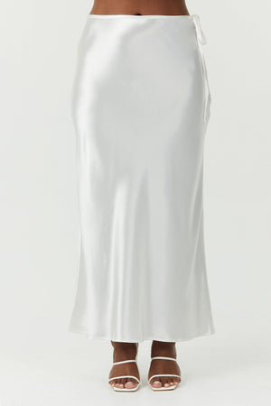 Satin Bias Tie Side Skirt