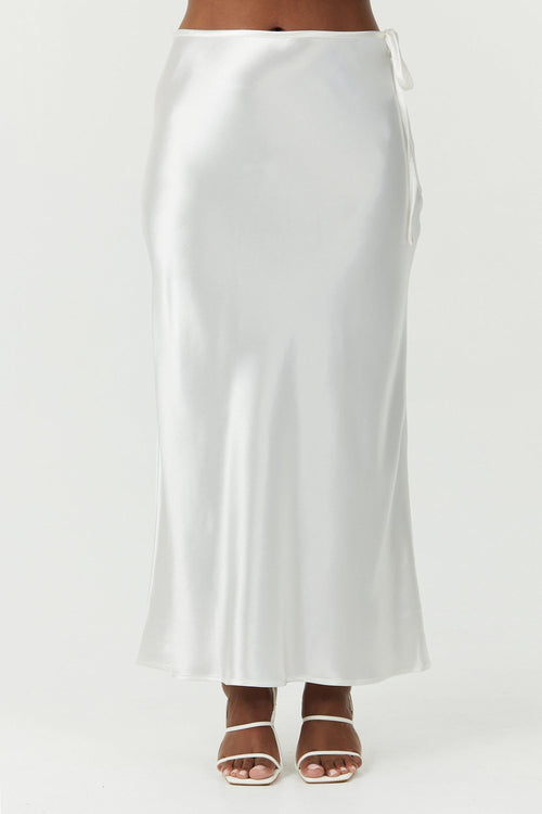 Satin Bias Tie Side Skirt