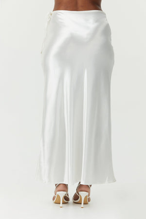 Satin Bias Tie Side Skirt