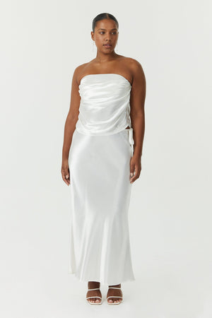 Satin Bias Tie Side Skirt