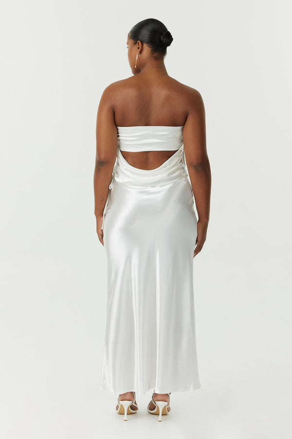 Satin Bias Tie Side Skirt