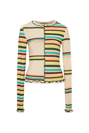 Nita Multi Printed Patchwork Knit Top
