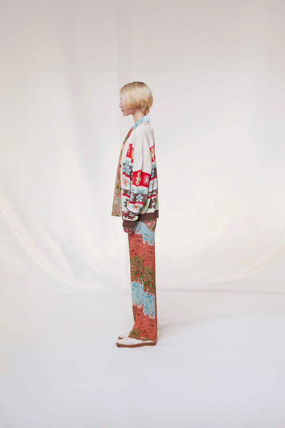 Amber Graphic Intarsia Knit Cardigan