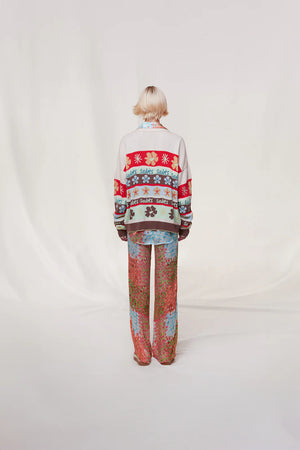 Amber Graphic Intarsia Knit Cardigan