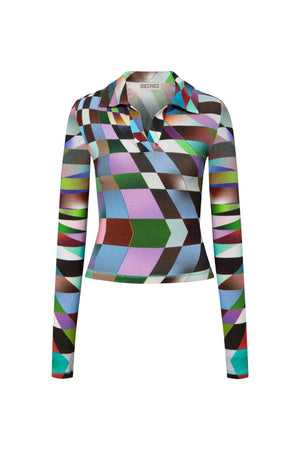 Duo Kaleidoscope Printed Knit Top