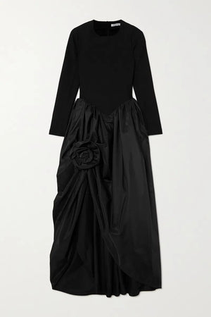 Black Aurora Maxi Dress With Rose Detail