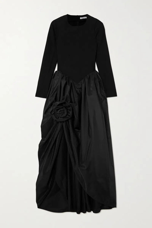 Black Aurora Maxi Dress With Rose Detail
